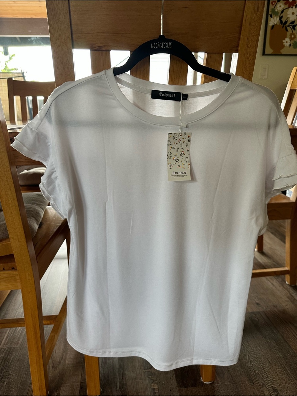 Women's White Short-Sleeve Crewneck Top